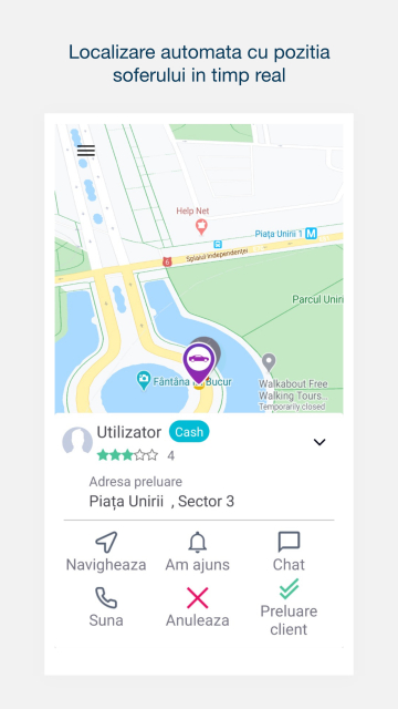 Echo Taxi - Aplicatie Mobile de client si sofer pentru comenzi Taximetrie